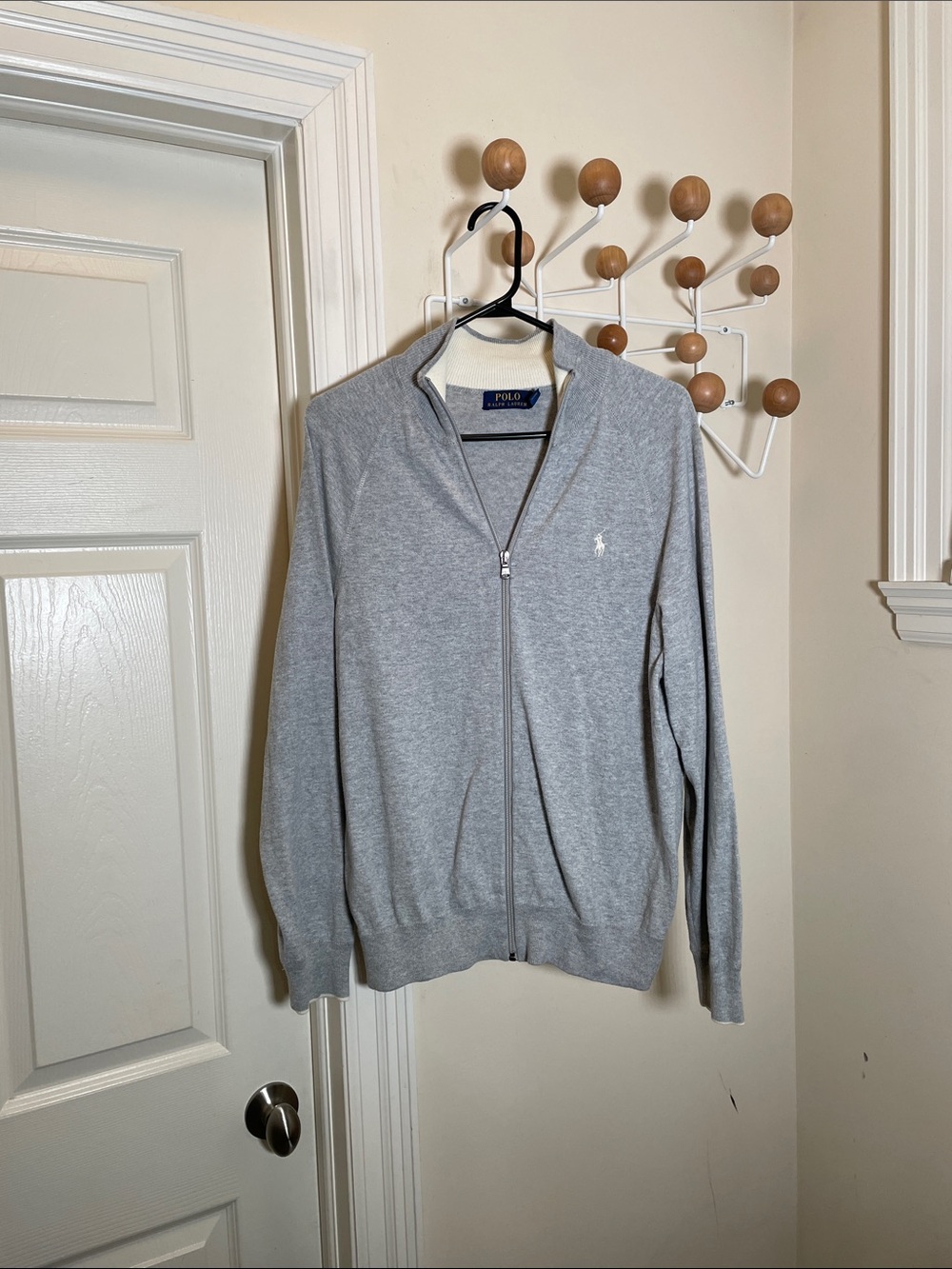 Ralph Lauren - Classic Zip Up Cardigan Sweater - Grey - M